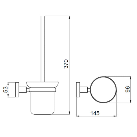 Toilet Brush Holder Technical Drawing -tapron