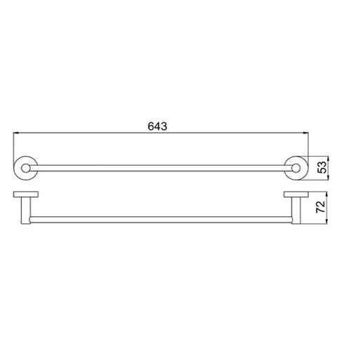  heated towel rails technical drawing 