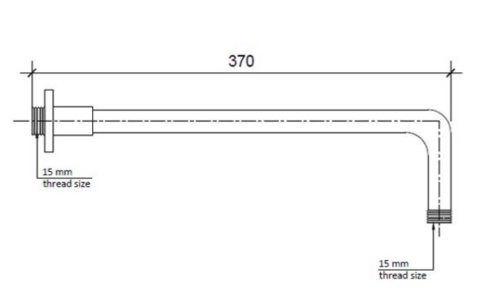 Victorian Chrome Shower Arm With Universal Fitting - 370mm Secondary image