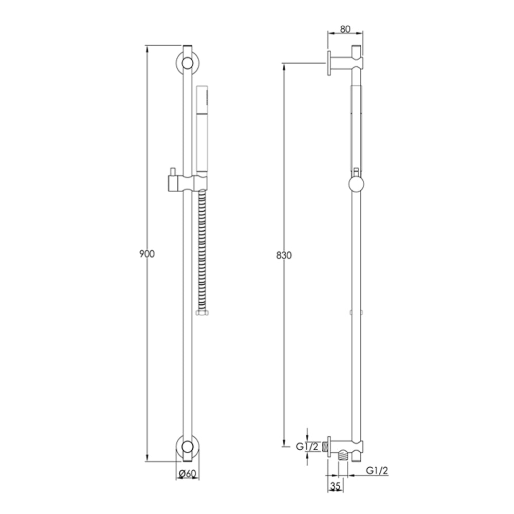 shower slider rail kit