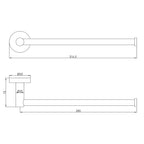 matt black towel rail technical drawing