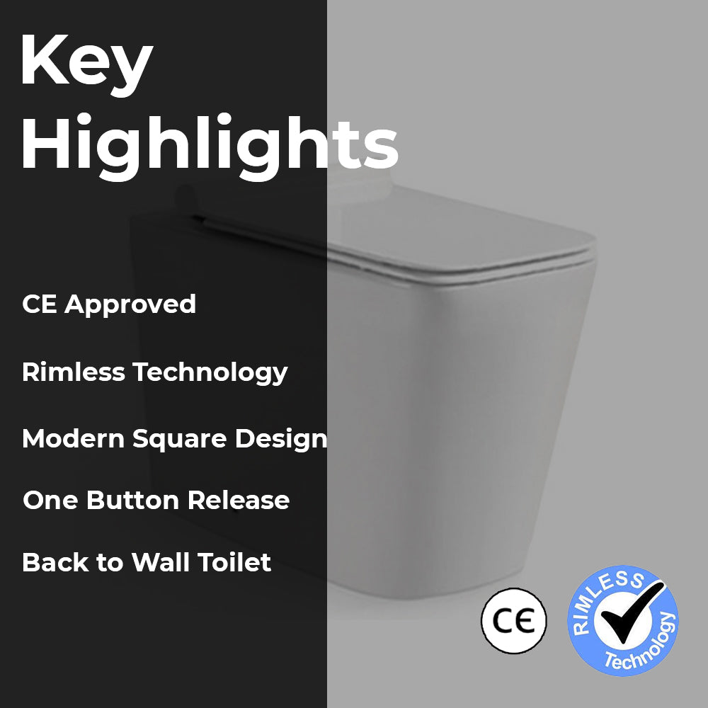 Back to Wall Rimless Toilet with Soft Close UF Seat Cover Secondary image
