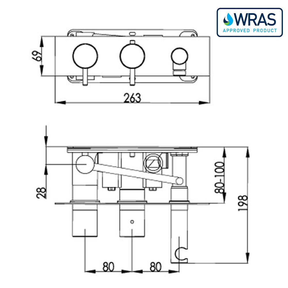 Concealed 2 Outlets Shower Valve - Tapron