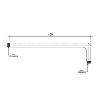 Wall Mounted Shower Arm 400mm - Antique Gold Secondary image