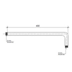 Chester Cross 400mm Wall Mounted Shower Arm technical drawing