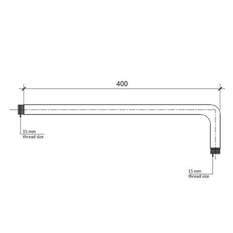 Chester Cross 400mm Wall Mounted Shower Arm technical drawing