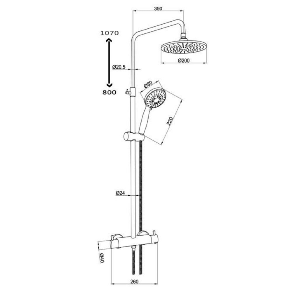 shower slider rail kits