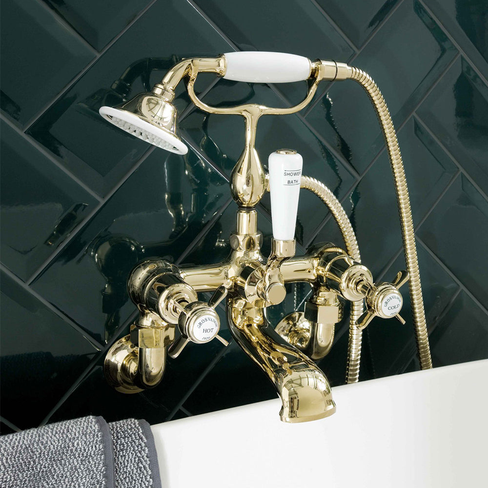 Polished Gold Bath Shower Mixer Tap - Tapron