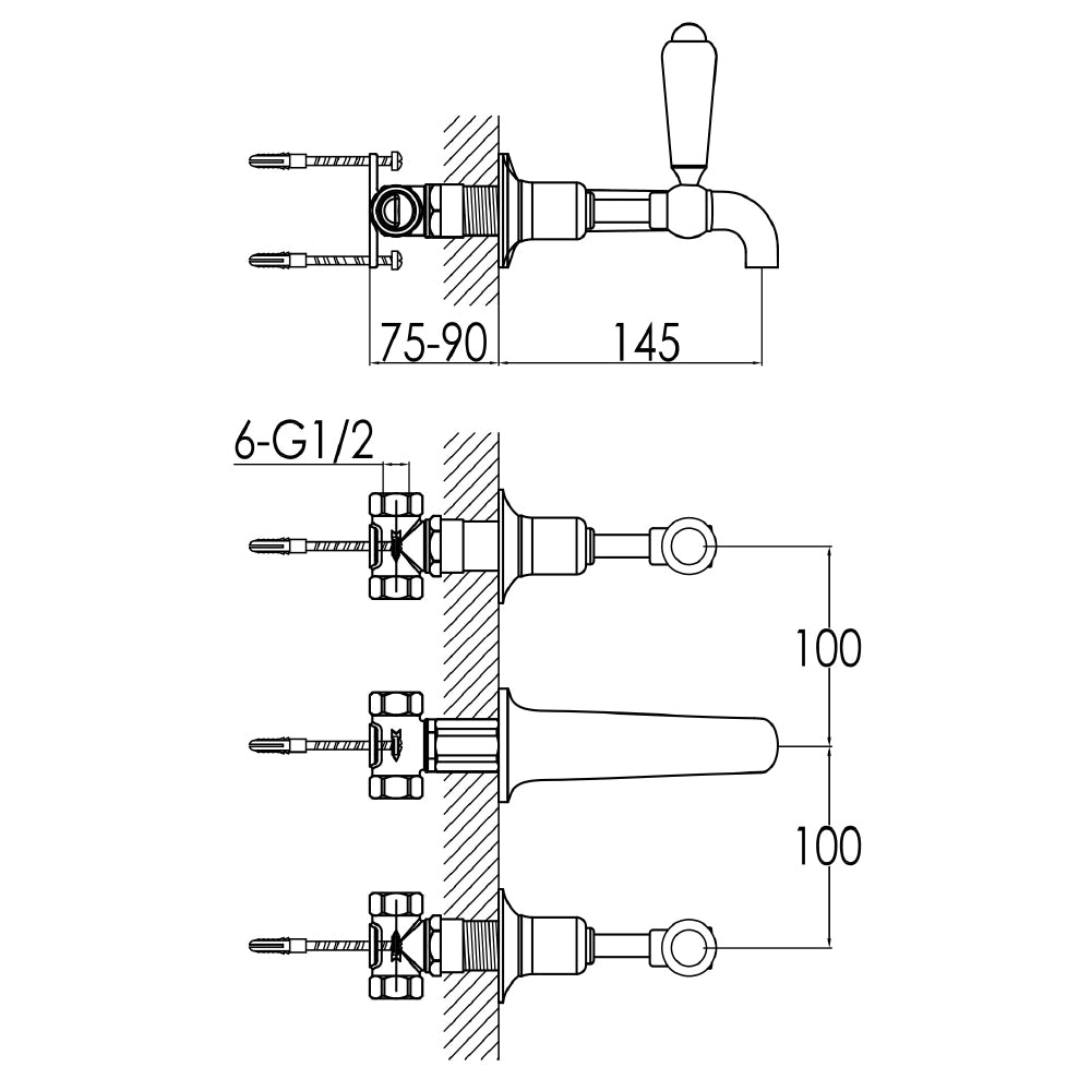 wall mounted basin taps -Tapron
