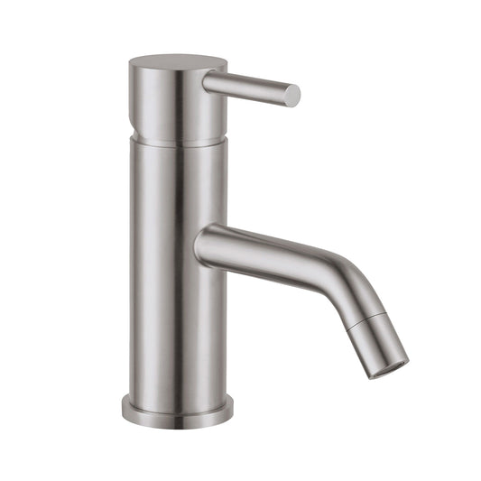 Inox Brushed Stainless Steel Single Lever Basin Mixer-Tapron 1000