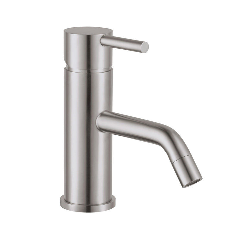 Inox Brushed Stainless Steel Single Lever Basin Mixer-Tapron