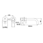 Wall Mounted Basin Mixer Tap Technical Drawing-Tapron