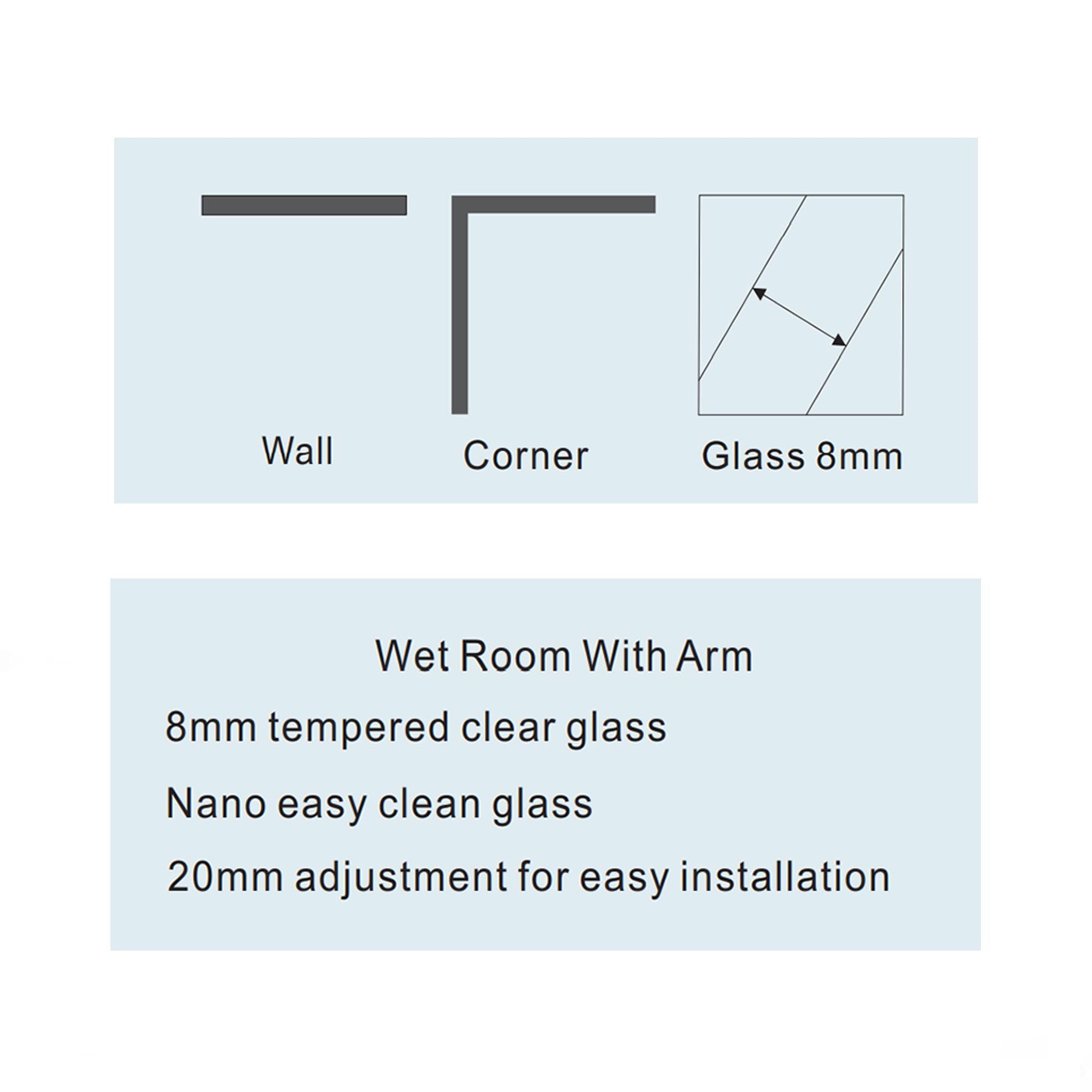 Wet Room Glass Screen Panel Secondary image