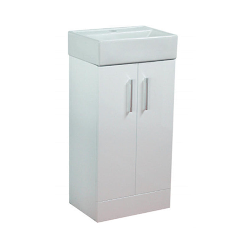Stunning White Floor Standing Bathroom Storage Cabinet with Basin - 420mm 
