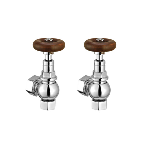 Radiator Valves with Wooden Handles
