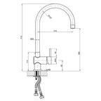 Brushed Steel Kitchen Tap Technical Drawing
