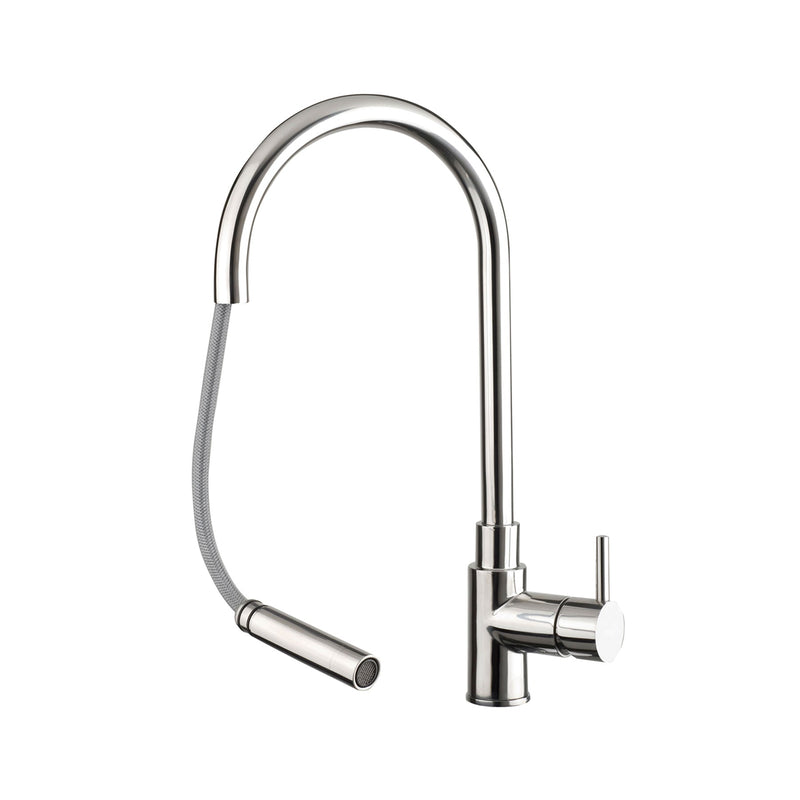 Zecca Single Lever Kitchen Mixer Tap - Stainless Steel 