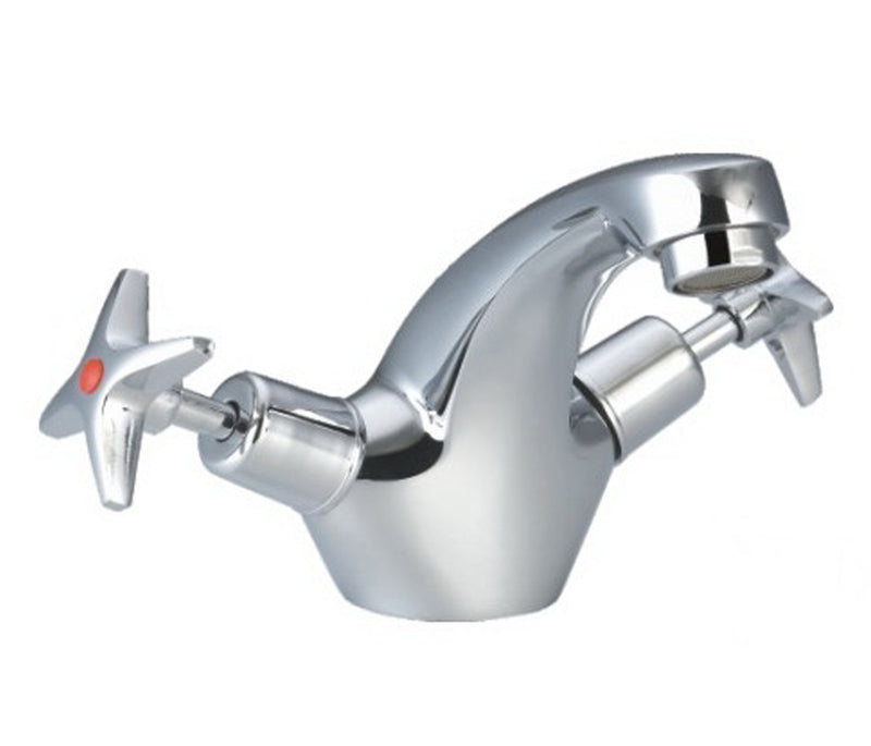 Monobloc Traditional Basin Taps with Pop up Waste Brass Chrome Finishing