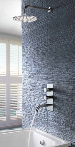 Thermostatic 2 Outlet Concealed Shower Valve with Overhead Shower Secondary image