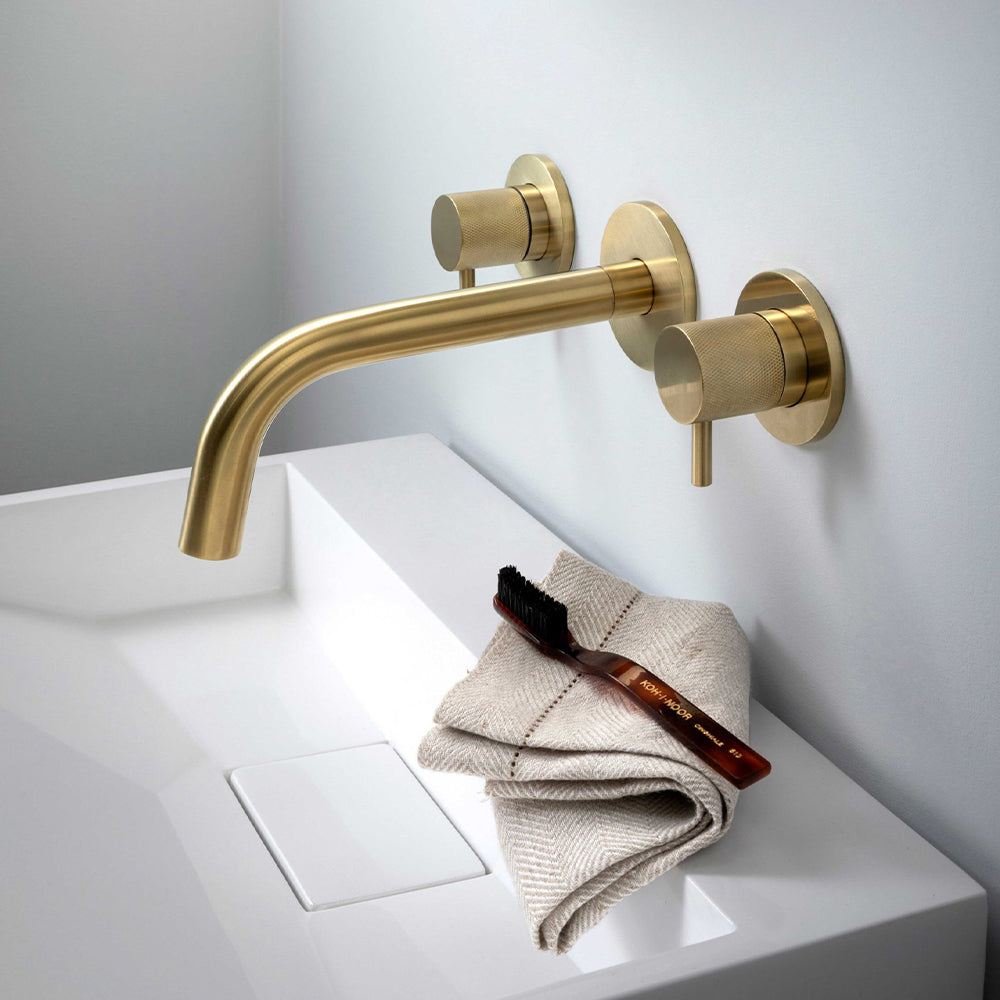 Gold Wall Mounted Basin Spout - 200mm Secondary image