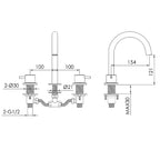 bathroom basin mixer taps technical drawing-tapron