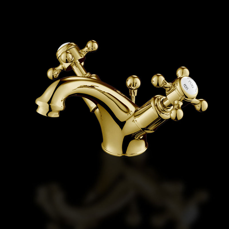 Chester Gold Basin Mixer Tap with Pop Up Waste