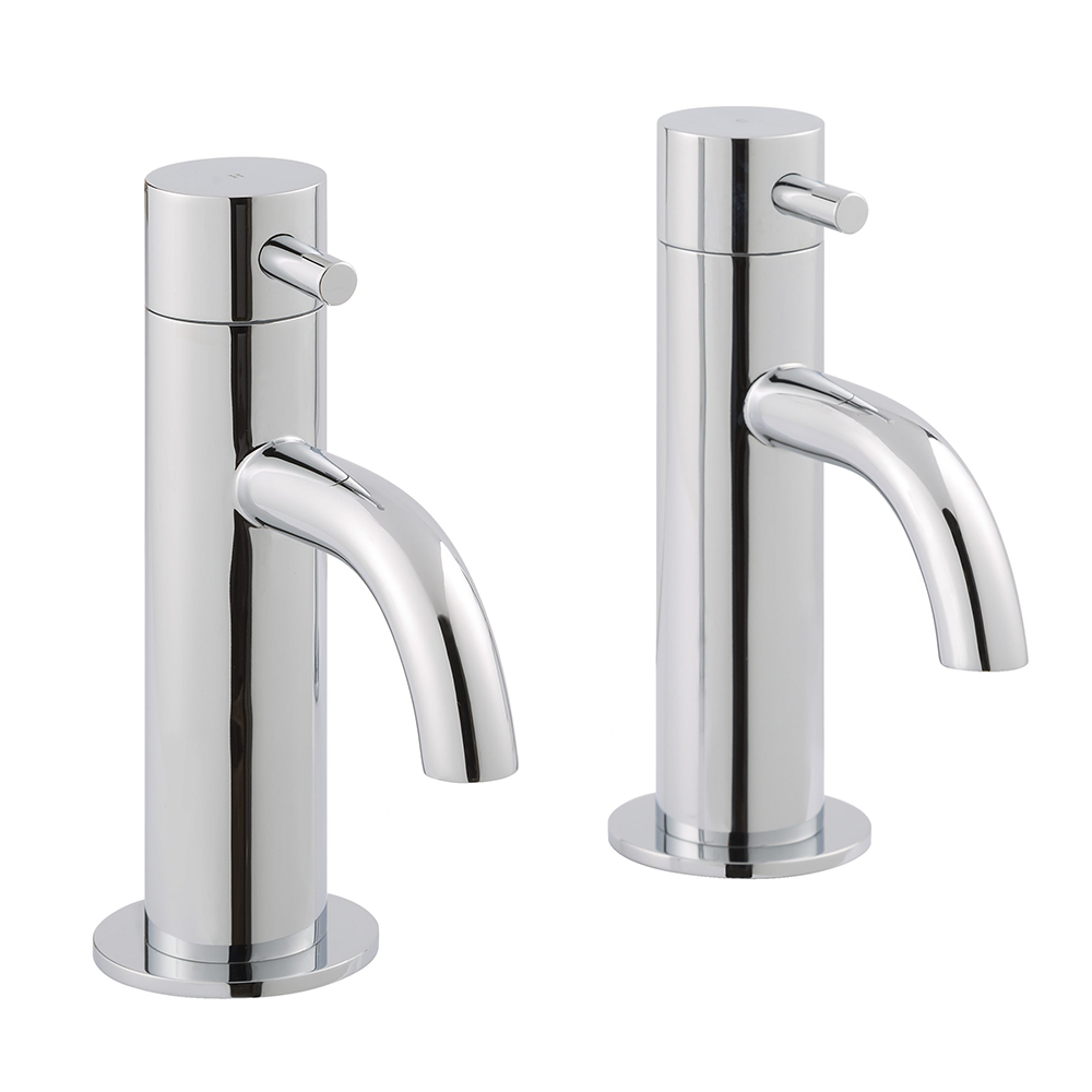 chrome basin pillar taps Main image