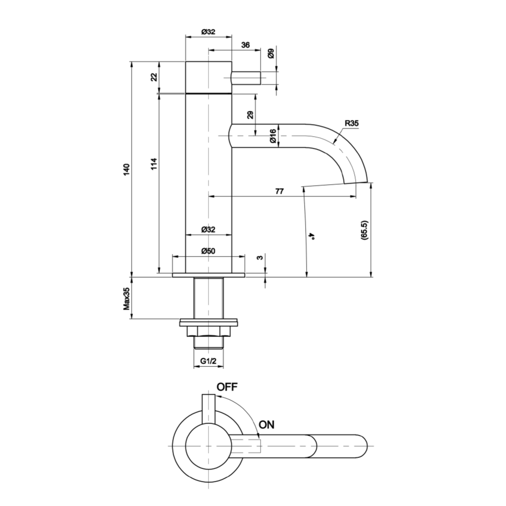 basin_pillar_taps_Dimensions