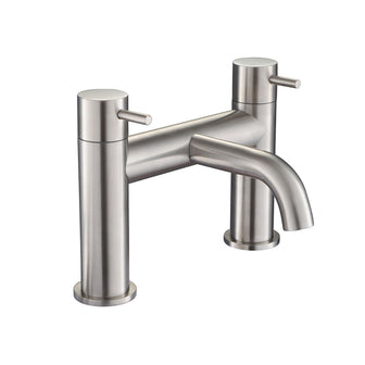 Deck-Mounted Bath Filler Tap with Lever Handles- Stainless Steel Secondary image