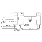 Deck Mounted Bath Filler  tapron technical drawing