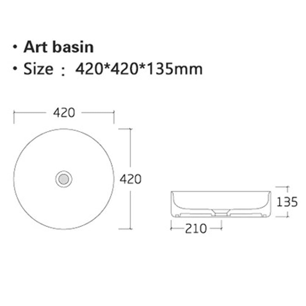 small cloakroom sink technical drawing-tapron