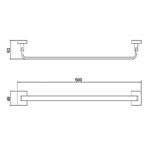 Towel Rail Technical Drawing tapron