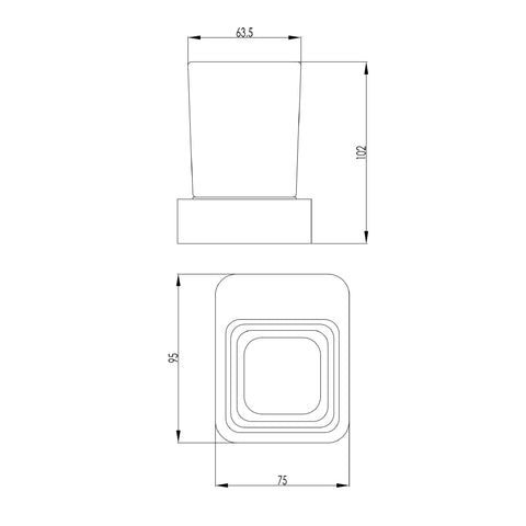 Technical Drawing black-bathroom tumbler holder - tapron