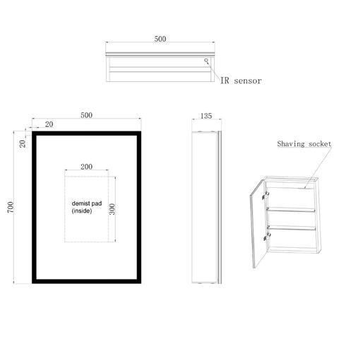 technical drawing bathroom wall cabinets - tapron