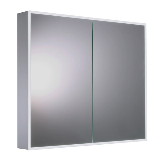 Mirror Cabinet with Shaving Socket and Heated Pads - 820x700mm