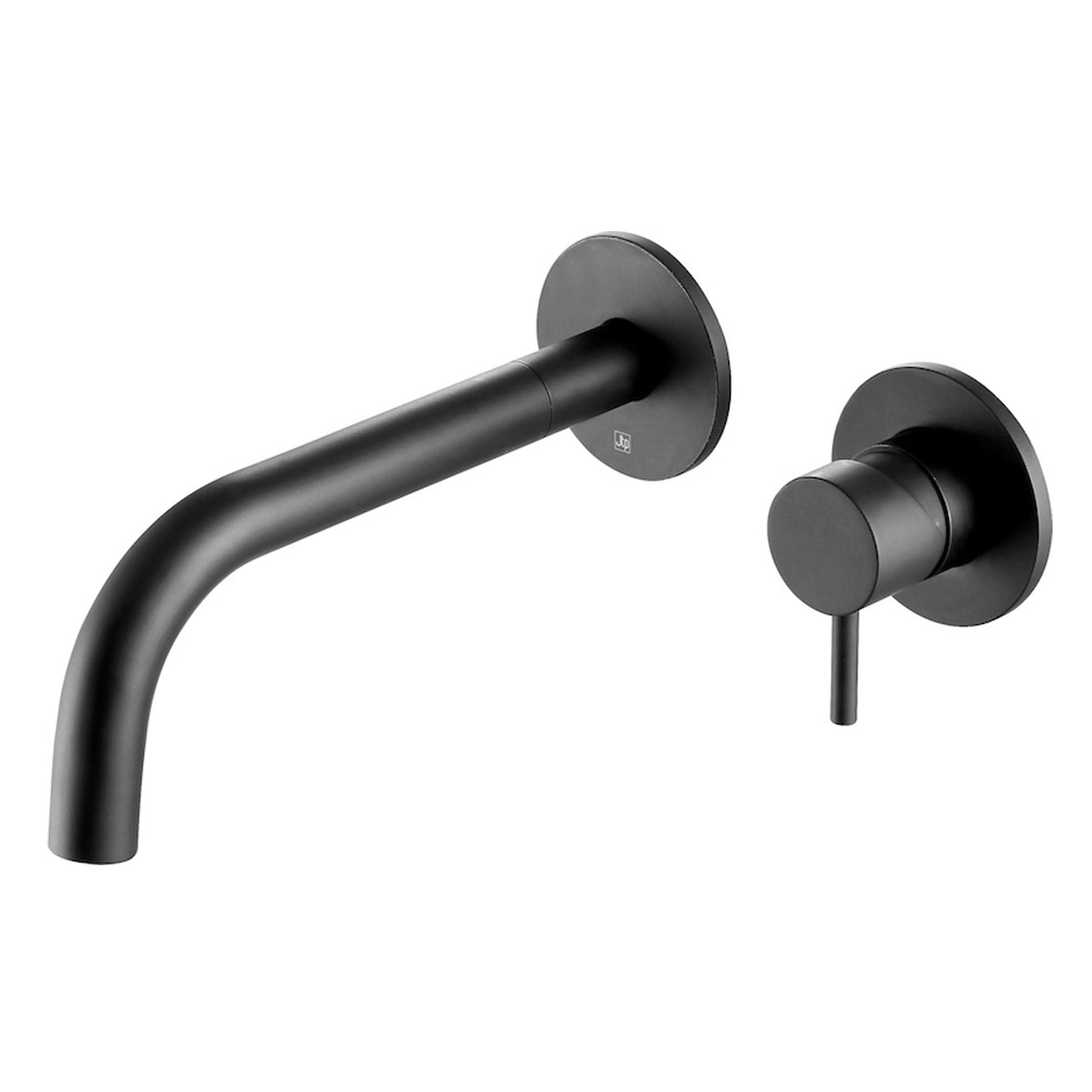 Matt Black Single Lever Basin Mixer Tap Wall Mounted - 250mm Secondary image