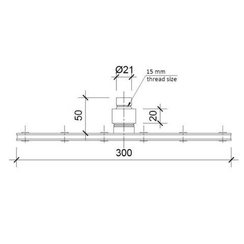 Square Shower Head Technical Drawing