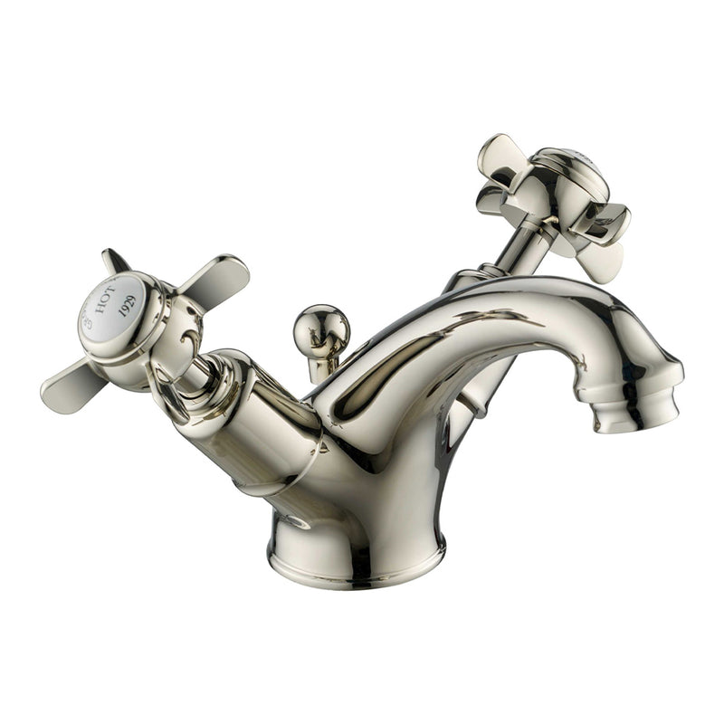 Traditional Mono Basin MIxer Tap with Pop-up Waste - Nickel