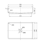 countertop sink technical drawig-tapron