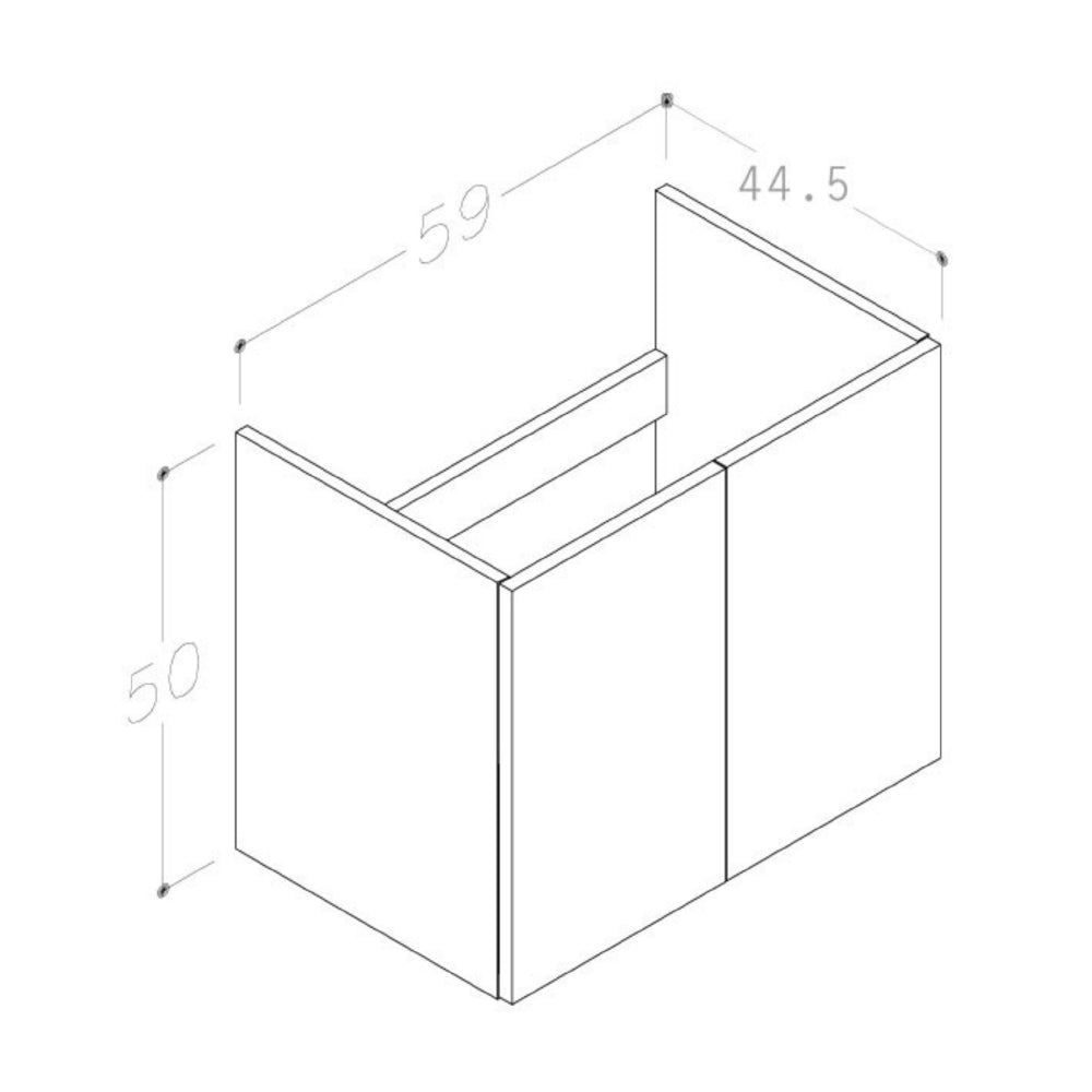 Bathroom Wall-Mounted Vanity Cabinet with Basin and Two Drawers-Grey Secondary image