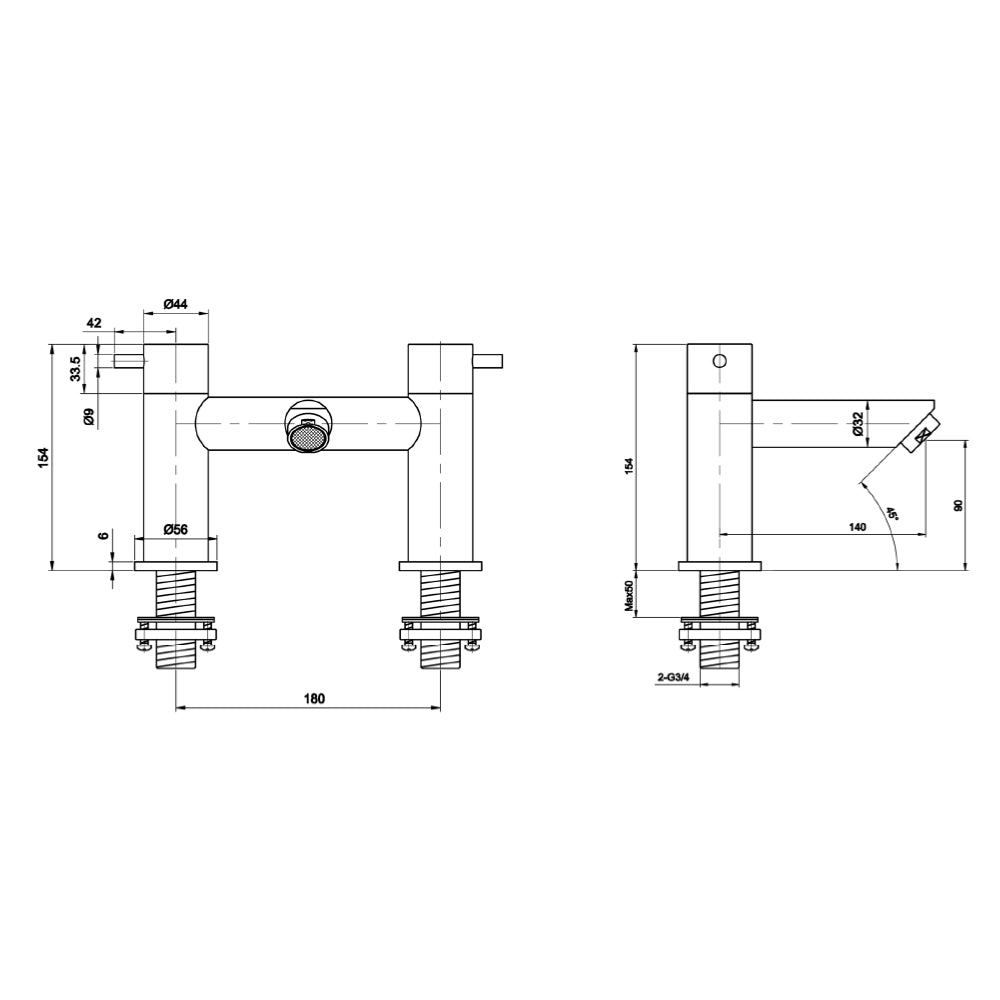 Bath filler tap dimensions Tapron