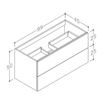 Glossy White Wall Mounted Countertop Vanity Unit Secondary image