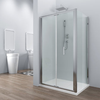 Silver Folding Shower Door - 1850mm Secondary image