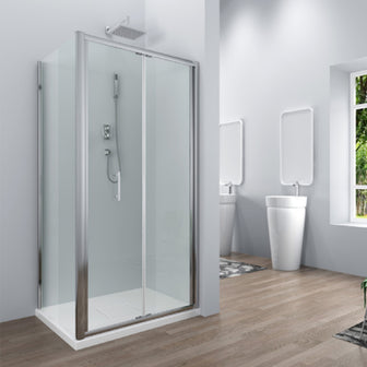 Silver Bifold Shower Door Enclosure - 1850mm Secondary image