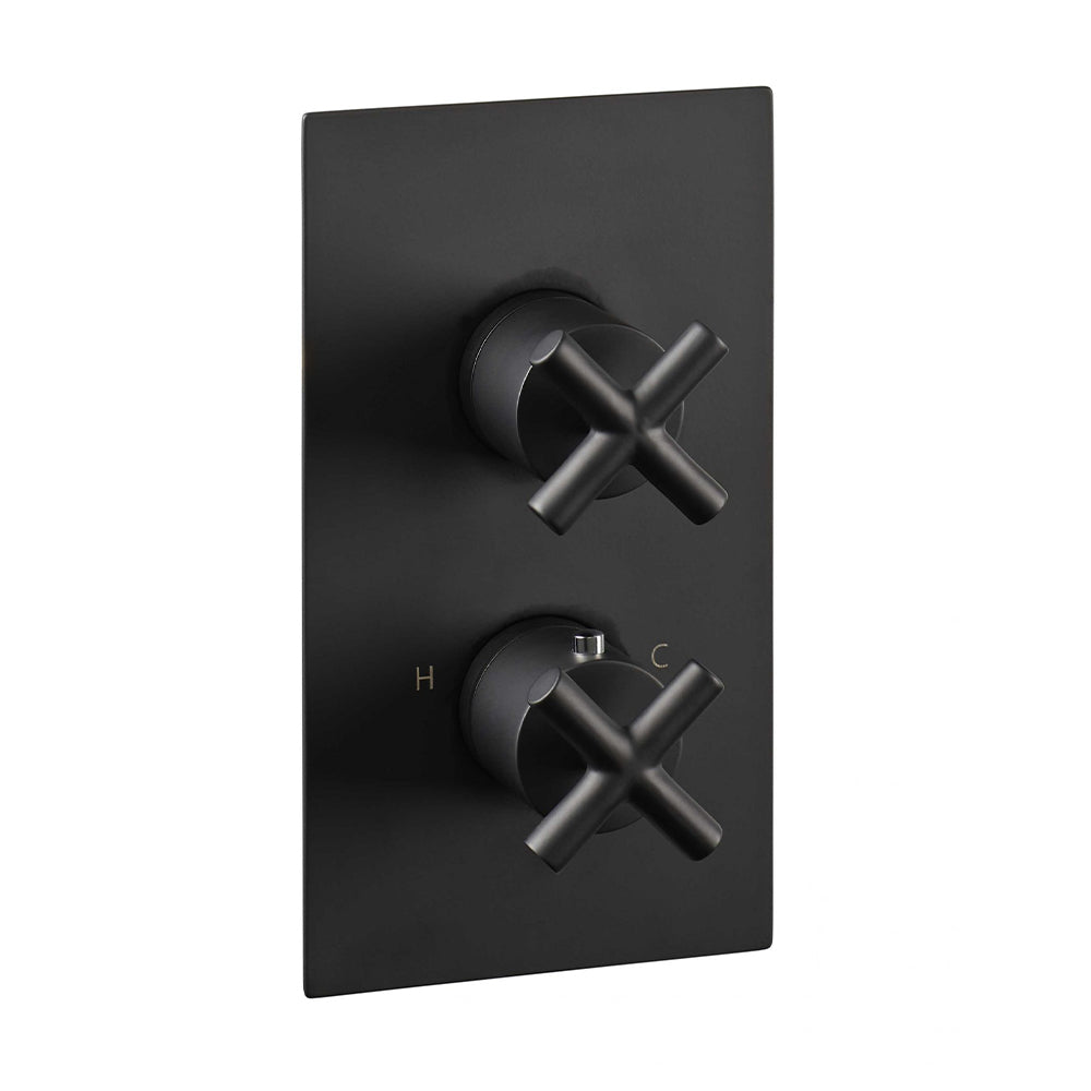 Black Thermostatic Concealed 1 Outlet Shower Valve - Tapron