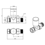 black straight radiator valves