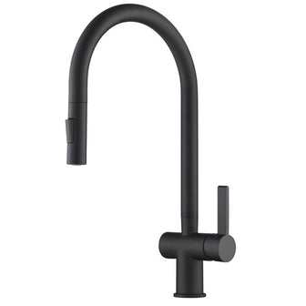 Brass Kitchen Tap with Pull Out Spray for Sink - Matt Black Secondary image
