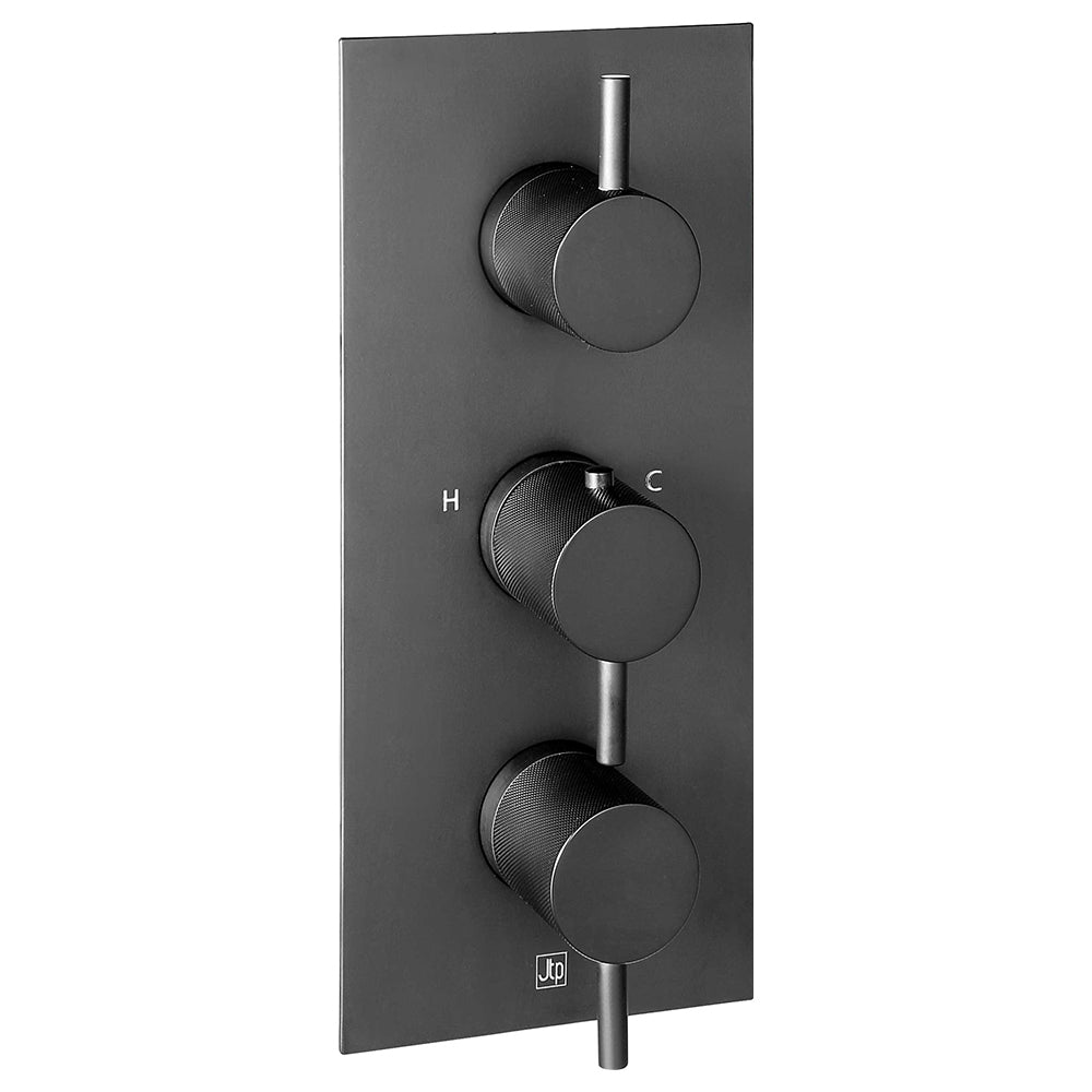 Designer Handle 2 Outlet Concealed Thermostatic Shower Valve, - Matt Black Secondary image