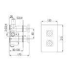 Concealed 1 Outlet Shower Valve, Vertical - Tapron