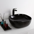 black counter top basin